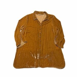 Soft Surroundings Silk Blend Velour Tunic L Bright Boho Colorful Lagenlook